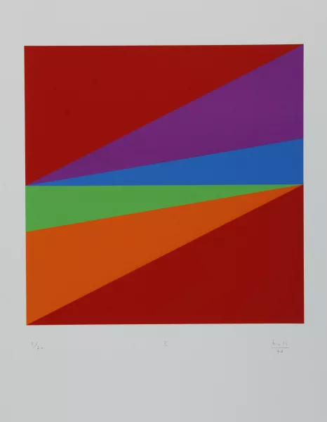 Max Bill — Mappe. Transcoloration in fünf Quadranten, 1973
