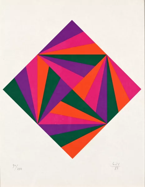 Max Bill — 2 Blätter: Komposition, 1988; Quadrat, 1993