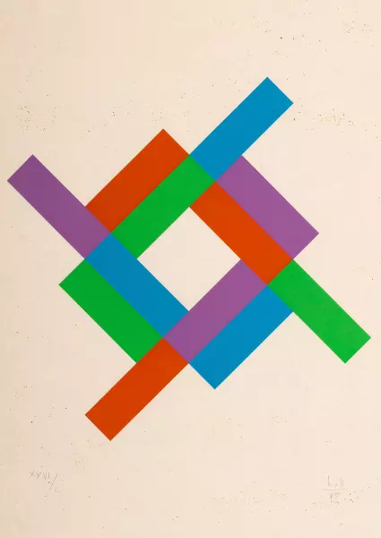 Rhythmus um ein weisses Quadrat. 1985