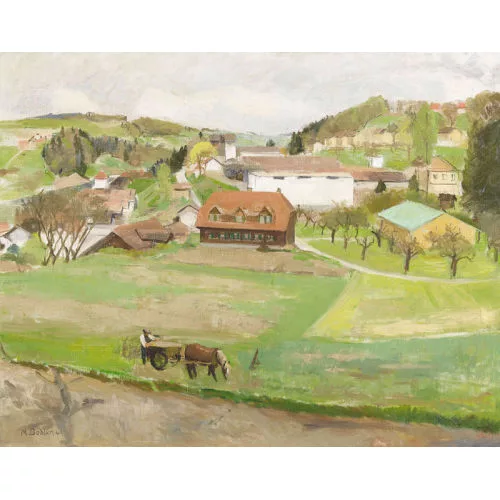 Max Böhlen — Herbstlandschaft mit Dorf.