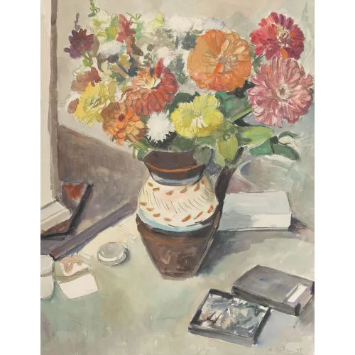 Max Böhlen — Stillleben mit Dahlien.