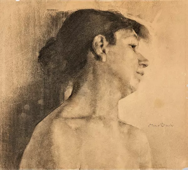 «Mädchen (im Profil nach rechts)» – Max Buri