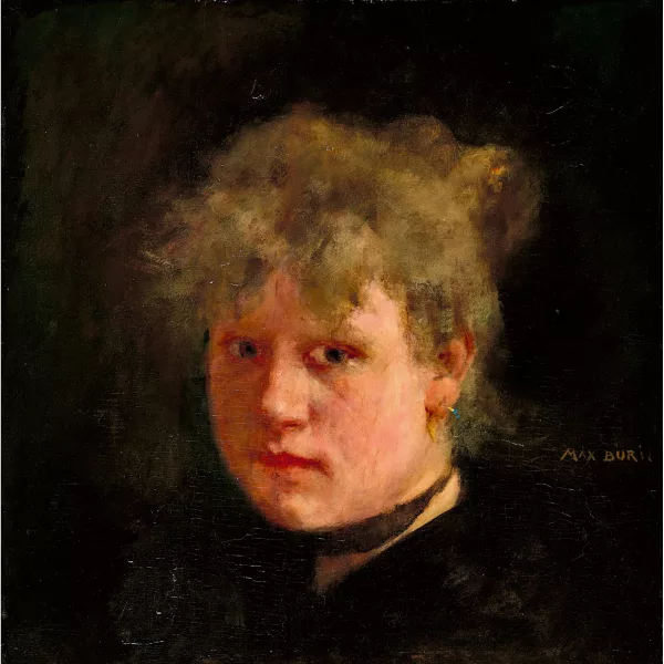 Max Buri — Kopfporträt einer jungen Frau.