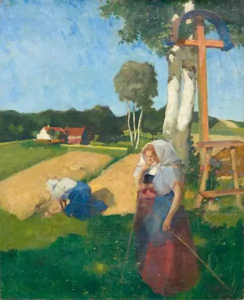 MAX BURI — Auf dem Feld. Circa 1895/1900. — Koller Auktionen