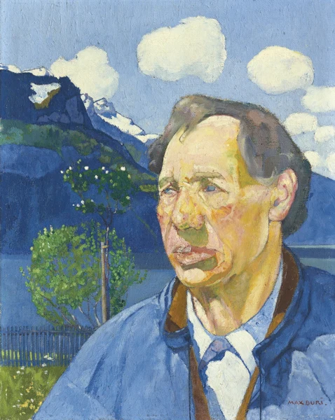 Max Buri — BERNER BAUER VOR SEELANDSCHAFTBERNESE FARMER IN FRONT OF LAKESCAPE