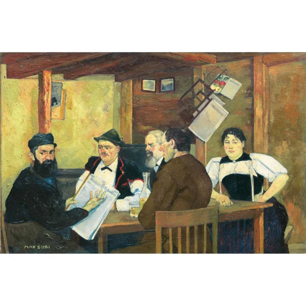 Max Buri — BRIENZER BAUERN IN WIRTSSTUBE PEASANTS FROM BRIENZ IN A TAVERN ROOM