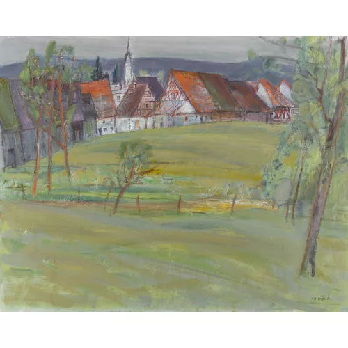 Max Franz Brütschlin — Sommerliche Dorfansicht.