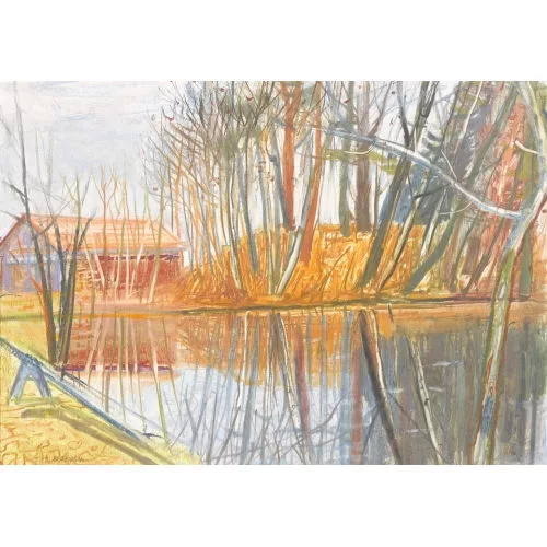 Max Franz Brütschlin — Herbstliche Uferpartie.