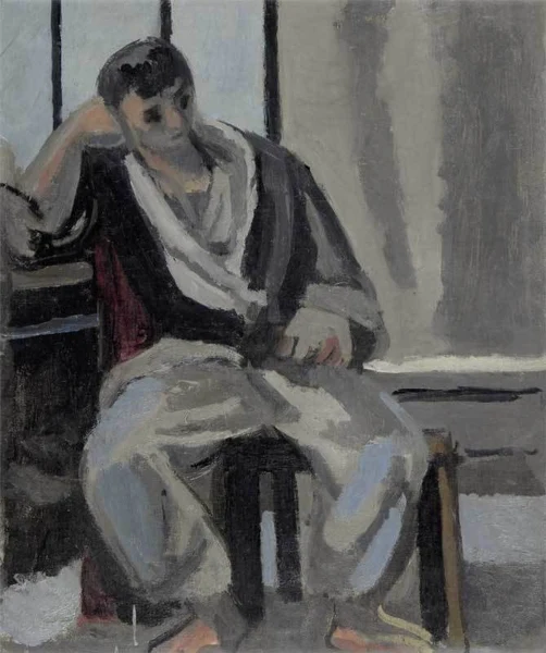 Max Gubler — Sitzender Knabe, Ganzfigur, 1931