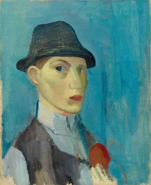 MAX GUBLER — Self portrait with hat, Zurich. 1920. — Koller Auktionen