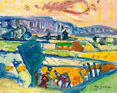 MAX GUBLER — Small Summer Landscape, Weininger Field. 1950. — Koller Auktionen