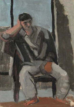 MAX GUBLER — Sitzender Knabe, Ganzfigur. 1931. — Koller Auktionen