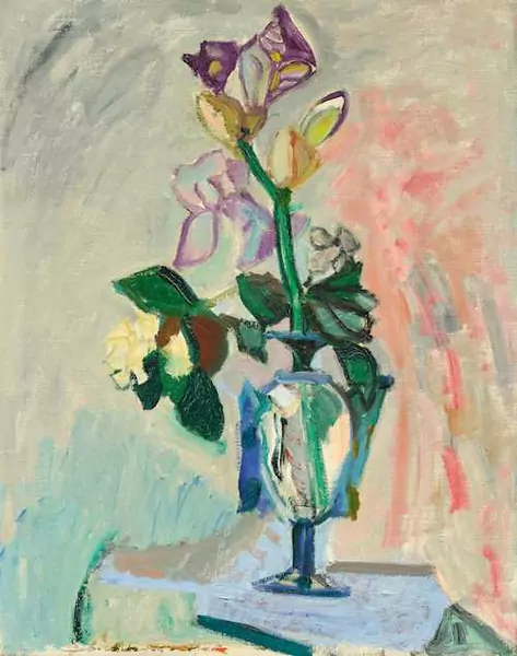 MAX GUBLER — Iris and rose. Circa 1948. — Koller Auktionen
