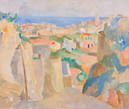 Lipari, Hohlweg mit Blick auf Marina corta, 1925
