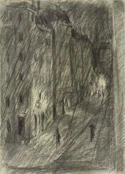 MAX GUBLER — Stadtstrasse in der Nacht. Um 1917/18. — Koller Auktionen