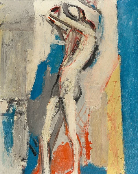 Max Gubler — Stehender Männerakt, Unterengstringen, ca. 1956