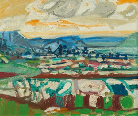 Schneeschmelze, Weininger Feld, um 1951