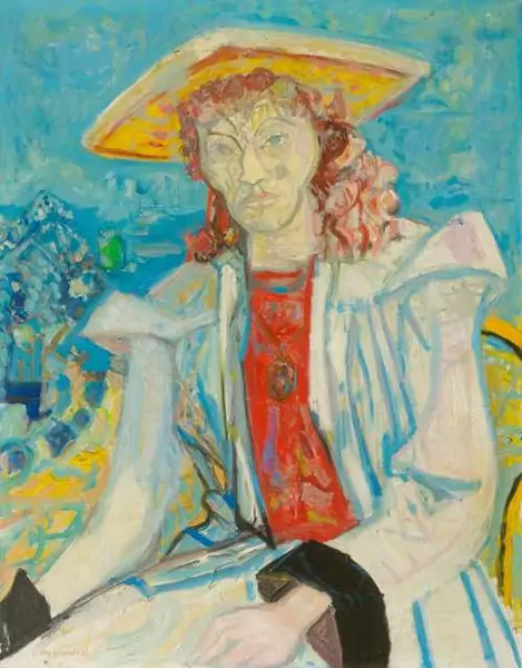 MAX GUBLER — Frau mit Hut. ("Maria mit den schwarzen Stulpen"). 1952. — Koller Auktionen