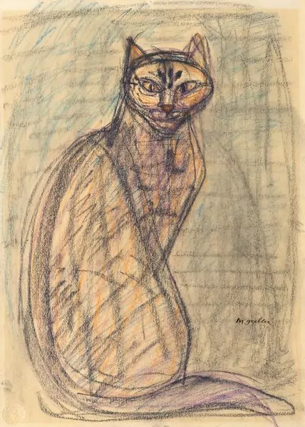 MAX GUBLER — A sitting cat. — Koller Auktionen
