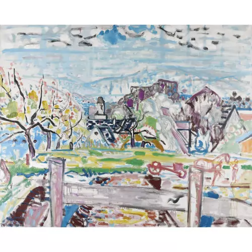 Frühlingslandschaft mit Kloster Fahr