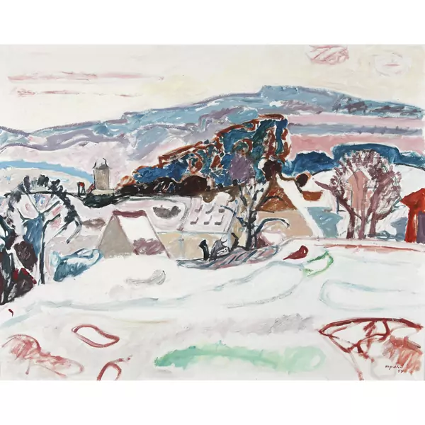 "Winterlandschaft, Kloster Fahr"