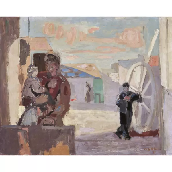 "Montrouge, Hinterhof mit Figuren"