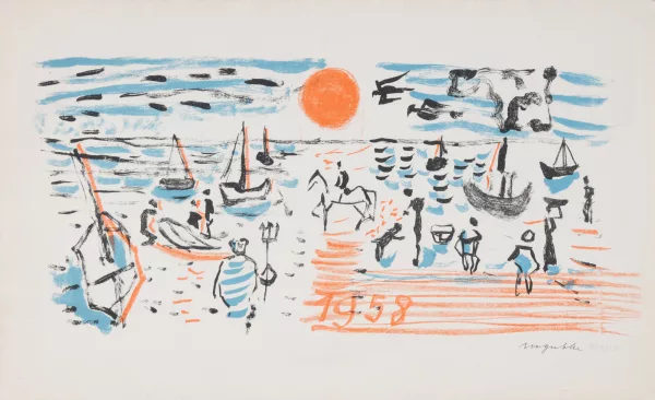 Max Gubler — 3 Zeichnungen: Am Meer, 1958