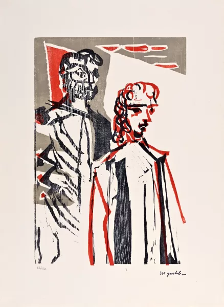 Max Gubler — Portfolio. Fünf Holzschnitte zur Erzählung von Ernest Hemingway "Der alte Mann und das Meer", 1968