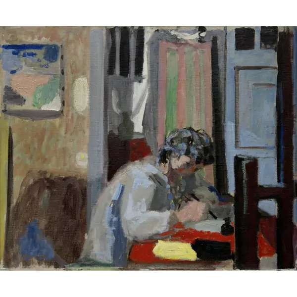 Max Gubler — Intérieur mit Schreibender — Galerie Kornfeld