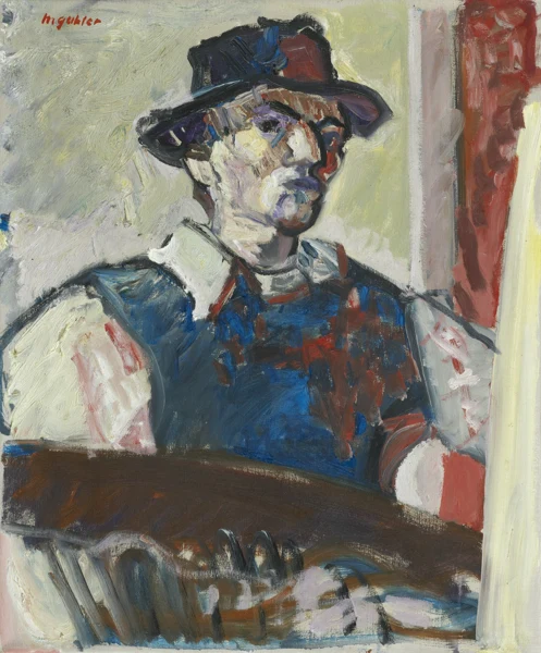 Max Gubler — SELBSTBILDNIS MIT HUTSELF-PORTRAIT WITH HAT