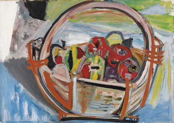 Max Gubler — Henkelkorb mit Äpfeln, Unterengstringen, 1957