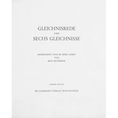 "Gleichnisrede und sechs Gleichnisse"