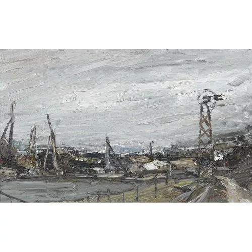 Max Kämpf — Uferpartie mit Industrieanlagen.