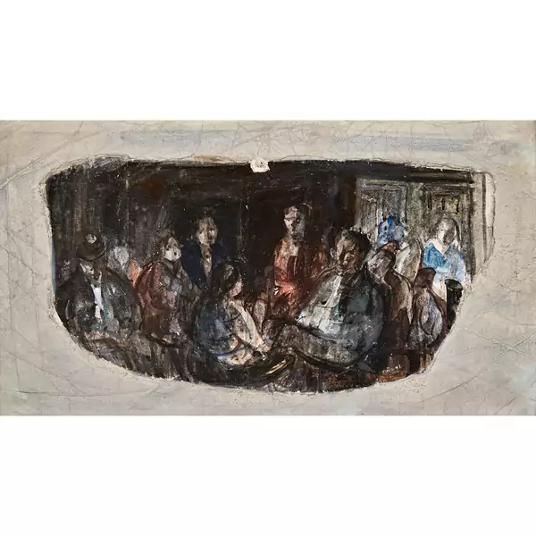 Interieur mit Gesellschaft