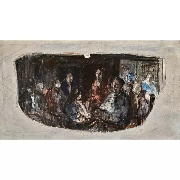 Interieur mit Gesellschaft