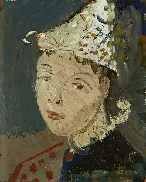 Jungenportrait mit Clownhut