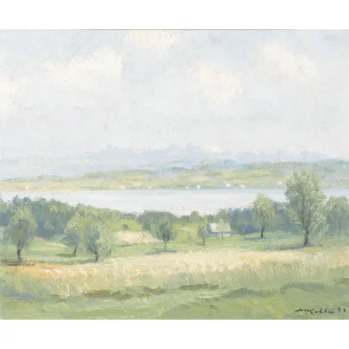 Max Keller — Landschaft mit See.