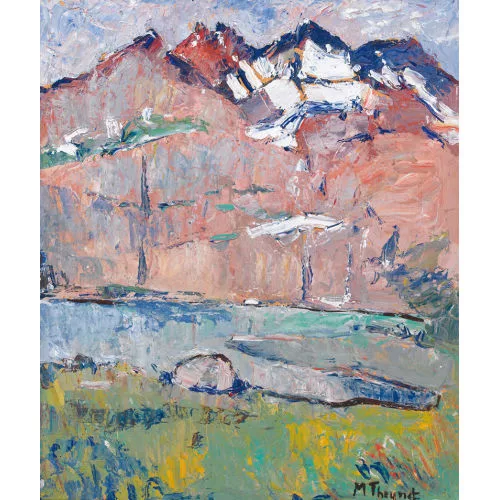 Max Theynet — Gebirgskette am See.
