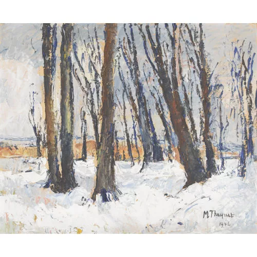 Max Theynet — Winterlandschaft mit Bäumen.