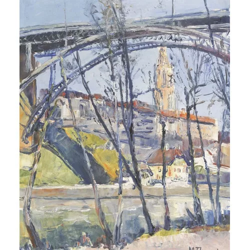 Max Theynet — Die Kornhausbrücke und das Berner Münster.