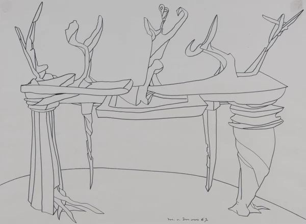 Max von Moos — Surreale Tischkomposition, 1967