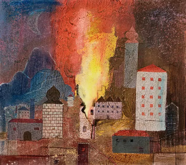 «Brennende Stadt (Nächtliche Stadt)» – um 1944/1963 – Max von Moos