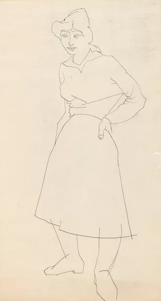 Max von Moos — 3 Zeichnungen: Frauenskizzen, 1954