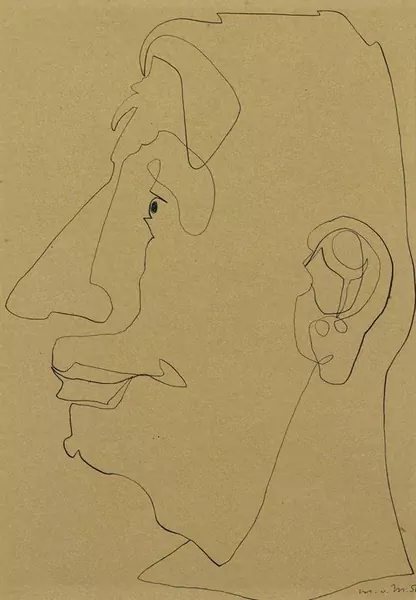 MAX VON MOOS — Portrait im Profil. 1956. — Koller Auktionen