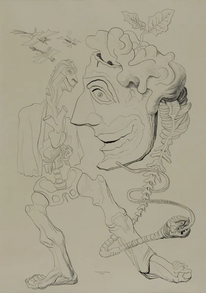 Max von Moos — Surreale Skelettfiguren, 1944