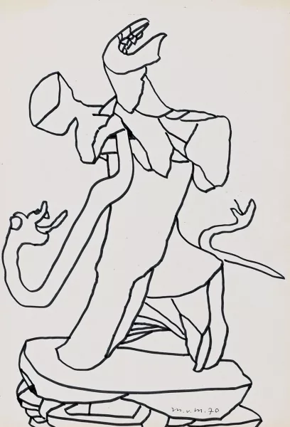 Max von Moos — 2 Zeichnungen: Ohne Titel, 1967; 1970