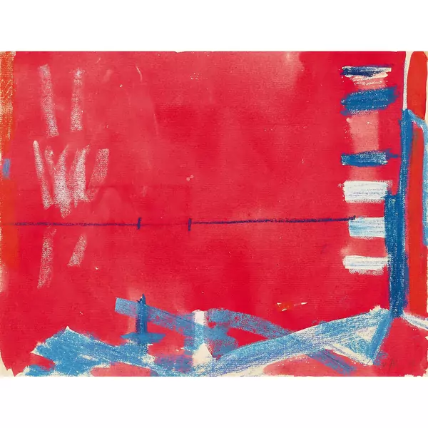 Komposition in Rot und Blau