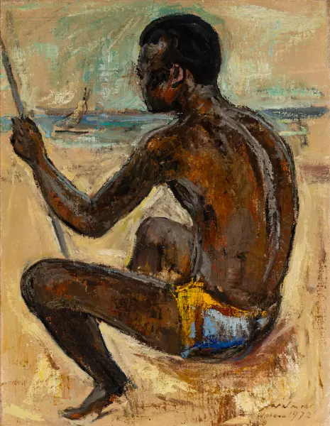 Afrikanischer Fischer (Rückenakt)