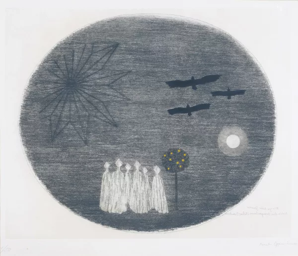 Meret Oppenheim — Einige hohe Geister neben dem Orangenbaum, 1985