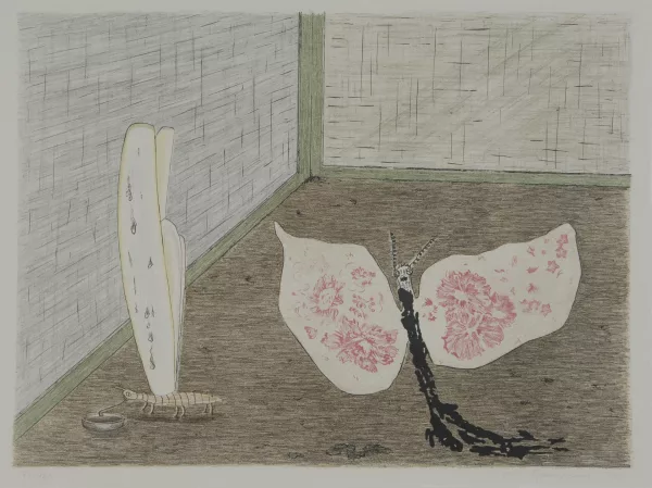 Meret Oppenheim — Die Seidenmotte und die stolze Rosamunde, aus "Parapapillonneries", 1976